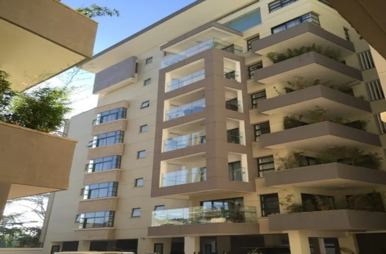 Finished apartment block exterior
