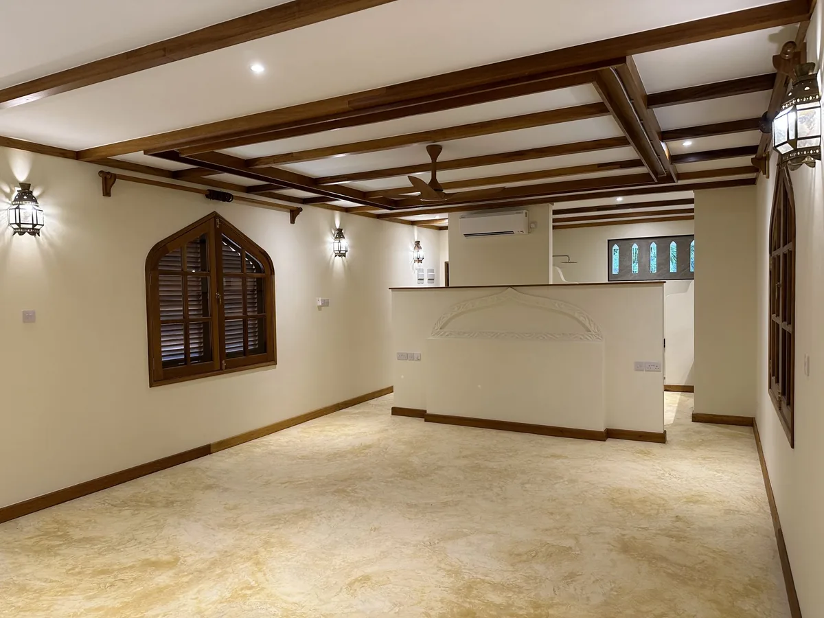Renovated interior with new ceiling and finishes